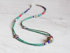 Turquoise Bead Necklace / Real Gemstone / Fashion Necklace / - Etsy Stone Beads Necklace, Lapis Stone, Brass Beads, Turquoise Bead Necklaces, Focal Beads, Stone Beaded Necklace, Short Necklace, Focal Bead, Beads Necklace