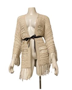 ASOS Crochet Kimono Cardigan with Fringe. Crochet patter in beige oat tone Measurements: 38” chest 34” length 22” oversized shoulders Stunning ASOS Crochet Kimono-Style Cardigan Sweater with Fringe from the trendy British Fashion House and Retailer. Size Extra Small (US). Versatile cardigan which can be worn belted, as a bathing suit coverup, over jeans or shorts or a slip dress. Fabulous with flats or heels. Condition is "Pre-owned" excellent appears never worn Shipped with USPS legal flat rate Crochet Kimono Cardigan, Hygge Fashion, Versatile Cardigan, Fringe Crochet, Bathing Suit Coverup, Crochet Kimono, Beach Kimono, Boho Summer Outfits, Bathing Suit Cover Up