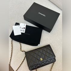 New With Tags Bought A Few Months Ago Comes With Dustbag And Box Stickers Still On Hardware Black Caviar With Gold Hardware Elegant Double Flap Shoulder Bag For Shopping, Classic Black Flap Bag For Shopping, Classic Clutch Flap Bag, Elegant Black Double Flap Bag, Classic Black Evening Bag, Chanel Boy Bag Black, Chanel Quilted Bag, Chanel Clutch, Chanel Chain