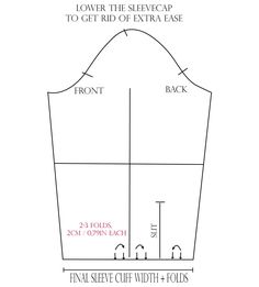 the sewing pattern is shown with measurements to make it easier for someone to sew