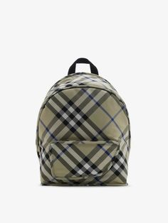 Shield Backpack in Lichen - Men | Burberry® Official Burberry Backpack Men, Burberry Backpack, Pocket Top, Brushed Metal, Heritage Brands, Black Backpack, Burberry Bag, Luggage Bags, Boat Shoes