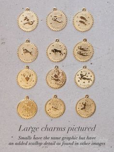 "Gold plated Charm on a gold filled chain. Small charm measures approximately 0.4 inches (10mm). Large charm measures approximately 0.7 inches (17mm). small necklace measures 16\" and has a 2\" extender for a total length of 18\". large necklace measures 18\" and has a 2\" extender for a total length of 20\" Please read my shop policies to learn more about the composition and proper care for each item purchased. Listing is for one Necklace. Images are meant to show you how the necklace fits/look Gold Celestial Charm Necklace With Zodiac Sign, Gold Celestial Zodiac Sign Charm Necklace, Celestial Style Gold Charm Necklace With Zodiac Sign, Celestial Style Gold Zodiac Sign Charm Necklace, Gold Dainty Zodiac Sign Charm Necklace, Gold Zodiac Sign Pendant Charm Necklace, Gold Zodiac Sign Charm Necklace As Gift, Gold Zodiac Sign Charm Necklace For Gift, Gold Charm Necklace With Zodiac Sign For Gift