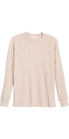 Downtown Babe | Nordstrom Versatile Long Sleeve Ribbed Top, Ribbed Neckline Knit Top For Fall Loungewear, Fall Knit Top With Ribbed Neckline For Loungewear, Casual Ribbed Knit Long Sleeve Top, Ribbed Long Sleeve Knit Top For Layering, Ribbed Long Sleeve Knit Top, Oversized Ribbed Long Sleeve Top, Casual Long Sleeve Ribbed Top With Relaxed Fit, Casual Ribbed Long Sleeve Top Relaxed Fit