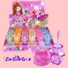 Cute ring pop lip gloss with glitter! These have a pleasant candy scent! They actually fit on your finger! Kids Lip Gloss Ring, Jellicious Lip Gloss, Frosted Lip Gloss 2000s, Barbie Lipstick & Lip Gloss, Unicorn Lip Gloss, Cute Ring, Ring Pop, Lip Balm Gloss, Wilmington Nc