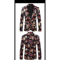 Introducing our Floral Chic Single Breasted Jacket Pant Suits, crafted with a blend of high-quality COTTON and Polyester for ultimate comfort and durability. With its flattering fit for all body types and pleated front-style, this versatile suit can be dressed up or down for weddings, parties, and any special event. Elevate your style and make a statement with our Floral Chic Single Breasted Jacket Pant Suits, available in a range of sizes from XS to 3XL. Find your perfect fit and be the center Fitted Floral Print Blazer For Work, Fitted Floral Print Blazer With Notch Lapel, Elegant Floral Print Long-sleeved Suits, Elegant Long Sleeve Suits With Floral Print, Elegant Black Blazer With Floral Print, Elegant Black Floral Print Blazer, Floral Print Outerwear With Notch Lapel, Tailored Floral Print Outerwear With Notch Lapel, Fitted Long Sleeve Floral Blazer