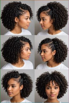 Curly Hair Short Styles Black, Cute Curly Afro Hairstyles, Black Hair Styles For Short Hair, Natural Mixed Curly Hairstyles, Styling Short Curly Hair Black Women, Curly Natural Hairstyles For Black Women Wedding, Curly Haircuts Black Women, How To Make Natural Hair Curly, Braids Hairstyles Curly Hair