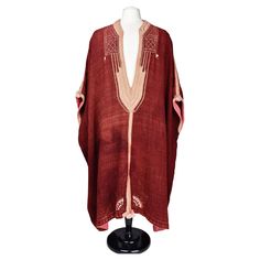 Desert Clothing, Brick Colour, Silk Cape, Velvet Cape, Designer Coats, Brick Colors, Embroidered Wool, Colored Fabric, Neck Ties