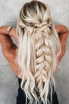 Romantic Wedding Hair, Cute Braided Hairstyles, Easy Summer Hairstyles, Long Blonde, Trending Hairstyles, Box Braids Hairstyles, Homecoming Hairstyles