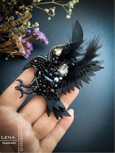 Black raven jewelry Glass beaded bird brooch crow witchy | Etsy Crow Jewelry, Raven Jewelry, Beaded Bird, Hummingbird Jewelry, Horror Gifts, Black Raven, Wing Jewelry, Witch Jewelry, Swarovski Beads