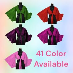 Dance wear Women Satin Ruffle Top Color Tie crop top Ruffle Top Women's Day S37 Spring Party Cropped Shrug, Cropped Shrug For Party, Cropped Shrug For Spring Party, Cropped Ruffle Tops For Party, Cropped Ruffled Party Tops, Long Sleeve Summer Shrug For Party, Party Ruffle Crop Top Blouse, Party Ruffled Crop Top Blouse, Ruffled Crop Top Blouse For Party