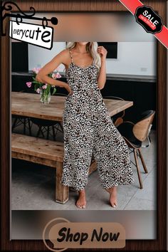 New Fashion Women Sexy Camisole Jumpsuit Casual Long Jumpsuits Loose Wide Leg Rompers Tie Dye Jumpsuit Trousers Pants Stretch Jumpsuits And Rompers With Spaghetti Straps For Vacation, Stretch Jumpsuit With Spaghetti Straps For Vacation, Stretch Jumpsuits And Rompers For Beach Season, Sleeveless Leopard Print Jumpsuit For Summer, Sleeveless Leopard Print Jumpsuits And Rompers For Summer, Chic Sleeveless Leopard Print Jumpsuit, Tie Dye Jumpsuit, Wide Leg Romper, Jumpsuits And Romper