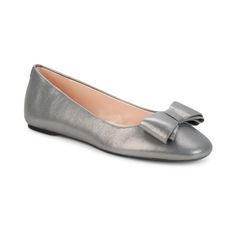 Brand New Condition / Cute And Comfortable Grey Leather Metallic "Nora" Ballet Flat With Bows. Size 8.5. Worn Once!! Please See All Pictures. Silver Synthetic Flats For Spring, Spring Silver Synthetic Flats, Leather Ballet Flats With Round Toe For Parties, Silver Closed Toe Synthetic Flats, Kate Spade Closed Toe Leather Heels, Kate Spade Leather Closed Toe Heels, Silver Round Toe Ballet Flats For Evening, Synthetic Round Toe Ballet Flats For Formal Occasions, Formal Synthetic Ballet Flats With Round Toe