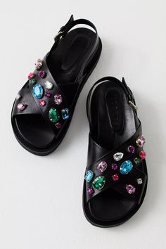 Rock Candy Embellished Sandals | Free People Bling Sandals, Crystal Sandals, Rhinestone Embellishments, Rock Candy, Embellished Sandals, Free People Shoes, Fall Shoes, Pretty Shoes, Dream Shoes