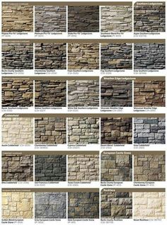 the different types of stone walls and flooring in various colors, sizes and shapes