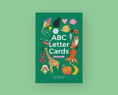 an abc letter cards book with illustrations of animals, birds and other things on it