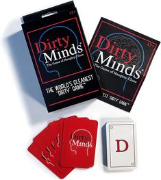 the dirty minds card game is on display