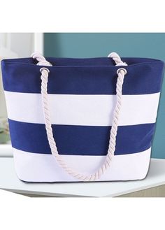 Color:Navy;Package Contents:1 X Shoulder Bag;Occasion:Sport; Cheap Striped Beach Bag For Travel, Cheap Striped Beach Bag, Beach Tote Shoulder Bag With Striped Lining, Blue Nautical Travel Bag, Blue Nautical Beach Bag, Elegant Dresses Plus Size, Sporty Swim, Beach Bridesmaid Dresses, Pink Sunflowers