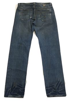 SLAB by Rick Owens Medium Denim Jeans Santa Fe Midland Wash Blue new HOGS mkd2001 31 waist - 16 1/2' rise - 10' inseam - 36' leg opening - 8' 38 waist - 21 rise - 11' inseam - 36' leg opening - 9' 32 waist - 17" rise - 10' inseam - 35 1/2' leg opening - 8' 30 waist - 16" rise - 10' inseam - 35" leg opening - 7 1/2' 36 waist - 19"  rise - 10.5" inseam - 36" leg opening - 9" size 30 Waist 15 in 38.1 cm Inseam 36 in 91.4 cm Leg Opening 7 in 17.8 cm Front Rise 10 in 25.4 cm Description waist 15 in length 45 inthat item is slab ,made by designer rick Owens. slab is rick owes first line before he choose his name for line. there is no rick Owens name on item . only slab. its %100 authentic grantee. if you don't like the item and wants return? the case under not authentic or not as described not a Owen Name, Faded Denim, Rick Owens, Santa Fe, Fashion Inspo Outfits, Denim Jeans, Straight Leg, Fashion Inspo, Mens Accessories