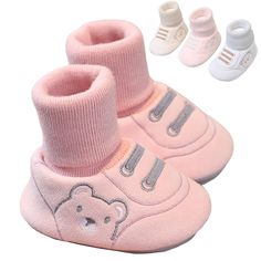 PRICES MAY VARY. 【Premium Material】-- The shoe body is made of high-quality soft fabric; the breathable cotton lining is soft and comfortable and can be worn on bare feet; the sole is soft, non-slip, and wear-resistant. 【Cute Design】-- Cute cartoon bear embroidery pattern with bright colors and vibrant appearance. Keep your baby cute and warm this winter. 【Suitable Size】-- Available in three shoe sizes for most babies, the 360° terry circles tightly wrap your baby's feet, and its elastic materia Cute Winter Shoes, Blossom Crochet, Warm Winter Shoes, Crochet Baby Socks, Bear Embroidery, Baby Fat, Easy Crochet Baby, Baby Unisex