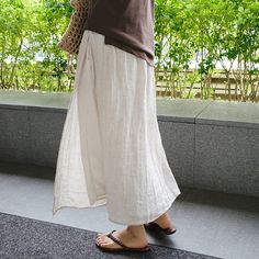 Kigoku Linen Skirt – Cherry Picks Versatile Long Skirt With Relaxed Fit, Wide Leg Skirt For Day Out With Relaxed Fit, Casual Solid Color Flowy Wrap Skirt, Casual Tiered Wrap Skirt, Casual Flared Wrap Skirt For Spring, Casual Flowy Wrap Skirt, Versatile Long Skirt Bottoms For Day Out, Versatile Long Skirt For Day Out, Casual Cotton Wrap Skirt