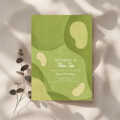 a green and yellow book with the title george is their tree written in white lettering