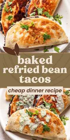 These Refried Bean Tacos are the perfect blend of creamy beans, melted cheese, and crispy oven-baked goodness. Made with soft flour tortillas, this recipe is a delicious twist on classic Black Bean Tacos. Perfect for a quick, comforting meal, these bean and cheese tacos are a family favorite! Bean And Cheese Tacos, Refried Bean Tacos, Soft Flour Tortillas, Creamy Beans, Refried Bean, Cheese Tacos, Black Bean Tacos, Flour Tortilla, Bean Tacos