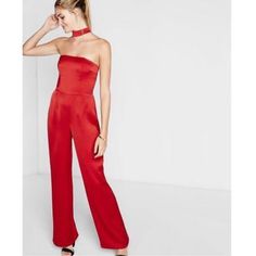 Nwot; Great Condition. No Flaws. Chic Red Strapless Jumpsuit For Spring, Red Strapless Jumpsuits And Rompers For Party, Red Strapless Jumpsuit For Parties, Elegant Red Strapless Jumpsuit For Date Night, Chic Red Strapless Jumpsuits And Rompers, Chic Red Strapless Jumpsuit For Evening, Red Strapless Jumpsuit For Night Out In Spring, Red Strapless Jumpsuit For Spring Night Out, Red Fitted Strapless Jumpsuit For Party