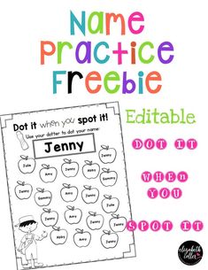 the name practice worksheet for students to learn