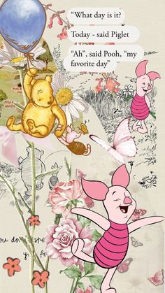 winnie the pooh and piglet birthday card with an image of two cartoon characters