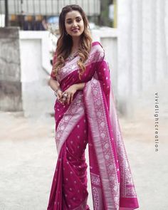 Banarasi Soft Lichi Silk Rani Pink Color KADWA Weave Saree Blouse For Women,Wedding Party wear Saree For Sangeet, Traditional Festival Saree Saree Details :-  Saree Color : Pink  Saree length : 5.50 meter Saree Work : Kadwa weave (It the most laborious, ponderous artistic tradition of banaras) Saree Fabric : Banarasi Soft Lichi Silk  Total Weight of the saree : 650 gm.  Blouse Details :- Blouse Color : Matching Blouse length : 0.80 meter Blouse Work : Kadwa weave (It the most laborious, ponderous artistic tradition of banaras) Blouse Fabric : Banarasi Soft Lichi Silk Blouse wear by model is just for modeling purpose only actual blouse may vary. Washing Care : Dry Clean only Made for : Women For more Collection Please visit : https://etsy.me/3AQ71ey Occasion : Farewell, Traditional, Wedding Saree For Sangeet, Festival Saree, Thread Weaving, Party Wear Traditional, Silk Banarasi Saree, Banaras Sarees, Traditional Festival, Saree Work, Rani Pink