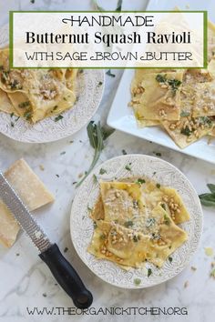 homemade butternut squash ravioli with sage and brown butter is an easy dinner recipe