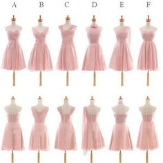 different types of dresses on mannequins with the words abcdef above them