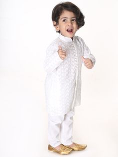 vastramay sishu boys white pure cotton kurta pyjama set Kurta Pyjama, Cotton Kurta, Boys Wear, Pyjama Set, White Fabric, White Fabrics, Traditional Design, Traditional Style, Pure Cotton