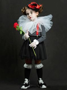 Mime Halloween Costume, French Mime, Red Suspenders, Suspender Clips, Black Tutu, Diy Kostüm, Girls Boutique Clothing, Tutu Costumes