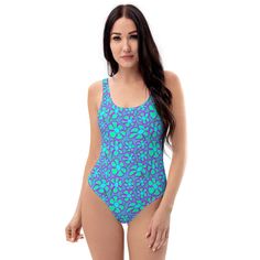 Bright, retro-styled flowers greet the onlooker with striking colour and cuteness from this fab, all-over printed swimming costume. This one-piece swimsuit for all figures will bring out your best features. Enjoy the smooth fabric and the flattering design, and show it off by the sea or pool! * 82% Polyester, 18% Spandex * Fabric weight: 6.61 oz/yd² (224 g/m²) * Chlorine-resistant fabric * Cheeky fit with a scoop neckline and a low scoop back * Zig-zag stitching * Double-layer front * Four-way stretch material stretches and recovers on the cross and lengthwise grains Hippie Flowers, Swimming Costume, Swimsuits For All, Printed Swim, Style Retro, Spandex Fabric, Zig Zag, Women Swimsuits, Scoop Neckline