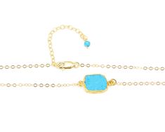 Mother's day gift! This is a beautiful gold vermeil bezel set turquoise slice necklace. The color is strikingly gorgeous! This necklace is lovely worn by itself or layered with other necklaces. * Since these are natural gemstones, color, shape and size may vary. *Charm size: Approximately 13MMx10MM *Comes in a gift box Adjustable Gold Turquoise Necklace With Gemstone, Adjustable Gold Turquoise Gemstone Necklace, Pendent Necklace Gold, Gold Pendent, Pendent Necklace, Dec 7, Gold Gold, Bezel Setting, Necklace Gold