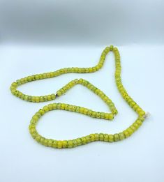 The Beautiful Antique Vintage Chines Glass Beads Probably From 18 Century Unique Item For Collections We Provide Fast and Free Shipping Enjoy Yellow Round Glass Bead Jewelry, Yellow Single Strand Beads For Jewelry Making, Yellow Glass Beaded Necklace, Yellow Single Strand Beads For Gifts, Yellow Round Beaded Spiritual Necklace, Traditional Yellow Necklace With 8mm Beads, Yellow Faceted Beads Necklace For Beach, Yellow Faceted Bead Necklaces For The Beach, Yellow 8mm Bohemian Beads