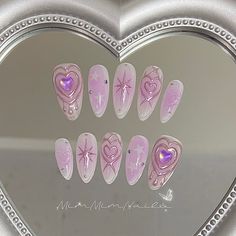 Hello, fabulous friends!  Welcome to MimMimNails! I hope you find the perfect style that speaks to you. 🍁 **Materials At MimMimNails, I use only the finest materials to craft durable and luxurious press-on nails that you can rely on. My nails will last: 1-2 days with adhesive tabs (included with your nail set) 2-3 weeks with nail glue. You can reuse the nails multiple times with proper care. Follow the instructions included in your nail set. **Each Nail Set Includes 10 custom-sized nails 24 adh Purple Gradient Press On, Blue And Purple Press On Nails, Heart Nails Inspiration, Cool Purple Nails, Cute Purple Nails, Purple Nails Acrylic, Blue Purple Nails, Sweetheart Nails, Pink Purple Nails