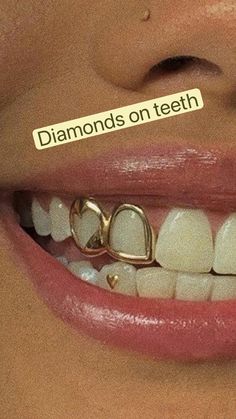 Open Face Gold Teeth Women, Side Tooth Grill, Open Face Grillz For Women, Women Grills Teeth, Gold Teeth Women, Bottom Grillz For Women, Black Girls With Grills, Tooth Grills For Women