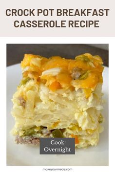 A piece of breakfast casserole, with hash brown potatoes, cheese, egg, peppers and sausage. From makeyourmeals.com. Crock Pot Breakfast Casserole, Cinnamon Rolls Breakfast, Instant Pot Breakfast Recipes, Avocado Smash, Crock Pot Breakfast, Complete Breakfast, Easy Crock Pot Recipes, Instant Pot Breakfast, Healthy Slow Cooker Recipes