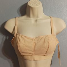 All You Lively Women's Large Toasted Almond Color Bralet New With Tags Never Worn. T Bin#99 Adjustable Summer Bra, Summer Full Coverage Bra, Adjustable Bra For Summer, Spring Sheer Fitted Bra, Summer Sheer Full Coverage Bra, Beige Stretch Sports Bra With Built-in Bra, Beige Lace Stretch Bra, Beige Push-up Bra With Lined Body, Beige Lace Push-up Bra