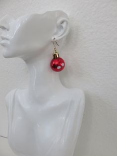 LIMITED IN STOCK Christmas Red and White ball  earrings Christmas Party Dangle Earrings, Christmas Party Drop Earrings, Festive Christmas Earrings, Festive Christmas Round Earrings, Festive Round Christmas Earrings, Red Christmas Earrings For Party, Red Festive Earrings For New Year, Red New Year Party Jewelry, Red Dangle Earrings For Christmas