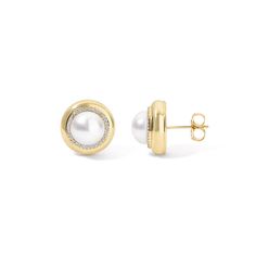 Indulge in timeless elegance with our Large Candy Button Pearl Studs. Each pair showcases a lustrous Mabe Pearl gracefully encased in radiant gold settings, exuding sophistication and charm. Versatile enough to complement both casual and formal attire, these earrings effortlessly elevate any ensemble. Treat yourself or someone special to the classic beauty and enduring allure of these exquisite pearl earrings. 14K Yellow Gold Mabe Pearls = 12mm Diamond Halo weight = 0.42 carats Button size = 19m Elegant Earrings With Timeless Design, Elegant Yellow Gold Jewelry With Polished Finish, Classic Yellow Gold Earrings With Pave Setting, Elegant Timeless Earrings For Anniversary, Elegant Earrings With Timeless Design For Everyday Luxury, Elegant Oval Earrings With Bezel Setting, Timeless Gold Jewelry For Formal Occasions, Elegant Timeless Jewelry For Formal Occasions, Elegant Timeless Design Jewelry For Formal Occasions