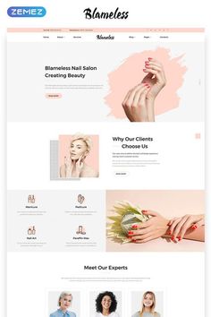 the website design for nail salons