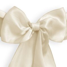 a white bow tied to the side of a chair