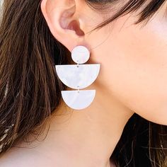 White Marble Geometric Earrings Laser Cut Acrylic Statement | Etsy Pear Pendant, Crescent Moon Earrings, Laser Cut Acrylic, Halloween Earrings, Wood Earrings, Acrylic Earrings, Geometric Earrings, Cute Earrings, Teardrop Earrings