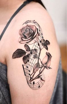 #BEAUTY, #RELATIONSHIPS #Fashion #Animals #Outfits #Winter Outfits #Animals# Music Rose Tattoo, Sheet Music Tattoo, Notes Tattoo, Piano Tattoo, Guitar Tattoo Design, Music Notes Tattoo, Rose Drawing Tattoo, Rose Tattoos For Women