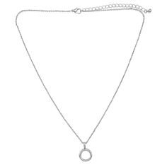 "Get the Rhodium Cable Necklace with Circle Charm Holder by Bead Landing™ at Michaels. Featuring a circle pendant that allows you to switch out charms, it's perfect for daily wear. Show off all your cute charms with this stylish necklace. Featuring a circle pendant that allows you to switch out charms, it's perfect for daily wear. Details: Rhodium colored 20\" (50.8 cm) long with 3\" (7.6 cm) extender 1.6 mm link size 1 necklace Iron, brass and zinc alloy Nickel free | Rhodium Cable Necklace wit Minimalist Charm Necklace With Lobster Clasp And Round Pendant, Minimalist Charm Necklace With Round Pendant And Lobster Clasp, Metal Charm Necklace With Round Pendant, Everyday Round Metal Charm Necklaces, Minimalist Cadmium-free Round Necklace, Adjustable Hypoallergenic Round Charm Necklace, Hypoallergenic Round Metal Charm Necklaces, Silver Charm Necklace With Lobster Clasp, Silver Round Charm Necklace With Dangling Charms