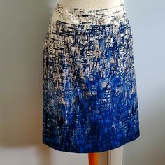 New Anntaylor Blue And Tan Pencil Skirt. Fully Lined With Back Zipper. It's Stunning Skirt And So Versatile. Dress It Up With A Blazer Or Simple Wear A Blouse Or Sweater. You Will Get So Many Compliments. Blue Fitted Cotton Pencil Skirt, Elegant Blue Cotton Skirt, Blue Cotton Pencil Skirt, Blue Relaxed Lined Pencil Skirt, Blue Relaxed Fit Lined Pencil Skirt, White Tweed Skirt, Tan Pencil Skirt, Polka Dot Pencil Skirt, Business Skirt