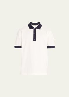 Find MONCLER Contrast-trim Knit Polo Shirt on Editorialist. Moncler knit polo shirt with contrasting trim Spread collar; threebutton placket Cuffed short sleeves Logo patch on left sleeve Pullover style Cotton Hand wash or dry clean Imported Knit Polo Shirt, Contrasting Trim, Knit Polo, Cuffed Shorts, Contrast Trim, Pullover Styling, Patch Logo, Polo Shirt, Dry Clean